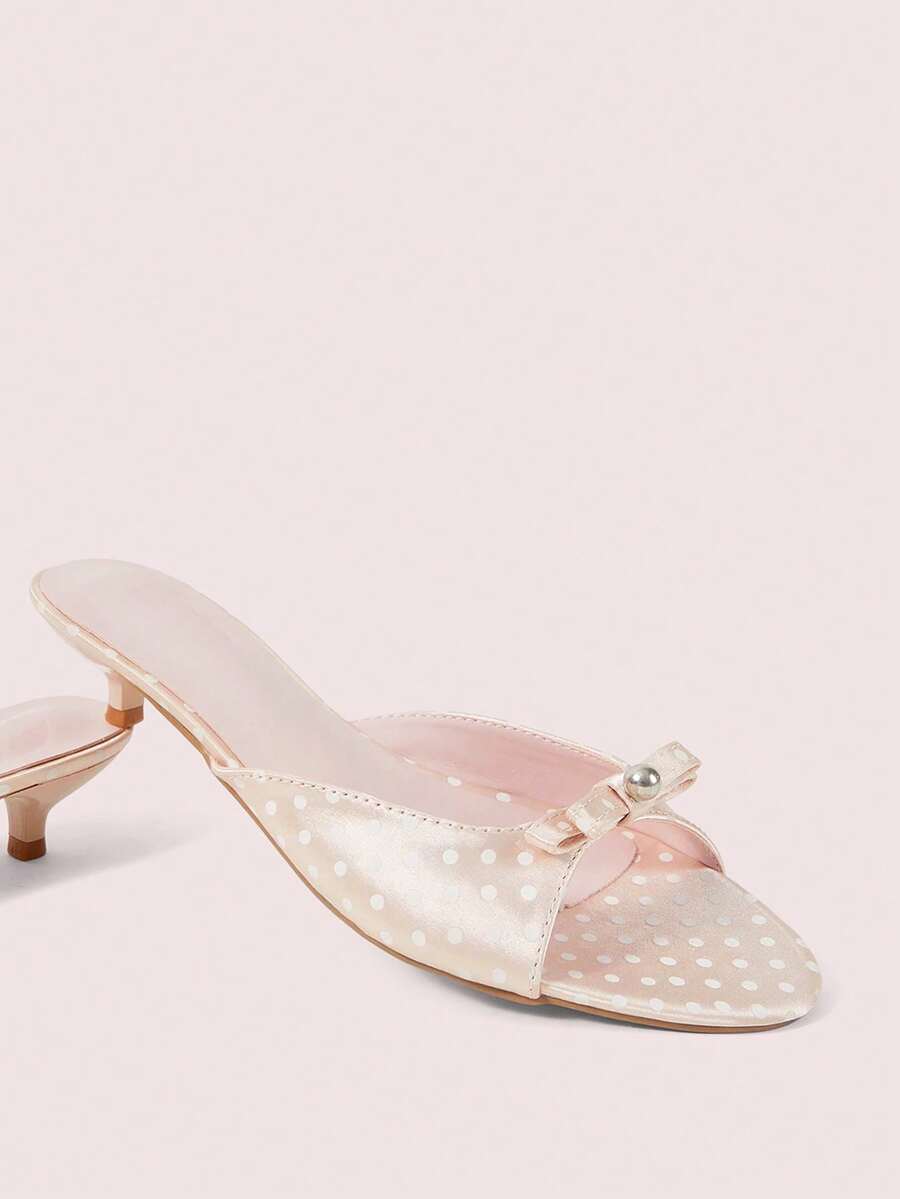 CUCCOO DOLLMOD Women Shoes Pink Simple Fashion High Heel Sandals, Round Toe Comfortable Kitten Heel Sweet Sandals - Pink - View 1