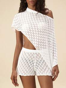 Travachic 2026春夏针织套装，度假装，波西米亚风，乡村音乐会装，节日庆典装，女士沙滩装，女士夏季装，复古富贵风，毕业装，夏季连衣裙，女士生日礼服，波西米亚优雅碎花白色休闲夏季度假装，休闲优雅女士度假装，亮片女士嘉年华、情人节、婚礼派对、音乐节装 - 白色 - 查看 8