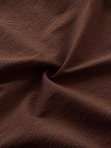 Whyspr Plus Size Women Deep V-Neck Backless Solid Color Sexy Dress Gym Brown Summer - Brown - View 9