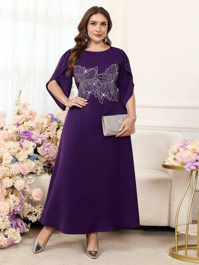Reflora Plus Size Women's Rhinestone Embellished Round Neck Elegant Dress,Summer Dresses For Women,Spring Dresses,Winter Dress, Festival Outfits For Women,Easter Dress Women,Elegant Dresses For Party,Elegant Long Party Dress,Beach Outfits For Women,Wedding Guest Dress For Women,Wedding Party Dress,Dress For Wedding Guest,Bridesmaid Dress,Graduation Dress For Women,Graduation Outfit For Mother,Elegant Dresses For Party,Elegant Dresses For Ladies,Elegant Women's Set,Casual Dresses For Women, Vacation Outfits Women,Holiday Outfits For Women,Summer Holiday Outfits,Holiday Dresses,Formal Dresses For Women,Formal Attire For Women,Luxury Evening Dresses For Women,Luxury Evening And Occasion Dresses,Luxury Evening Dresses For Weddings,Work Outfits For Women,Office Outfits For Women,Office Wear For Women,Country Concert Outfit,Mother Of Groom Dress,Teal Dress Plus Size