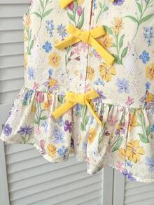 SHEIN 少女可爱蝴蝶结条纹吊带背心，休闲日常百搭款 - 彩色 - 查看 2