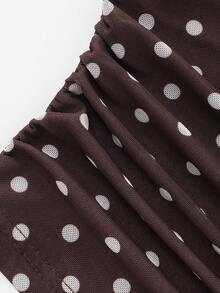 Franclia Bộ 2 món gồm áo thun tay loe in chấm bi và chân váy đuôi cá. - Bụi tím - Xem 4