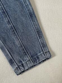 Quần jean ống côn màu xanh nhạt, kiểu dáng tối giản, thời trang thường ngày cho bé trai. - Màu xanh lam - Xem 5