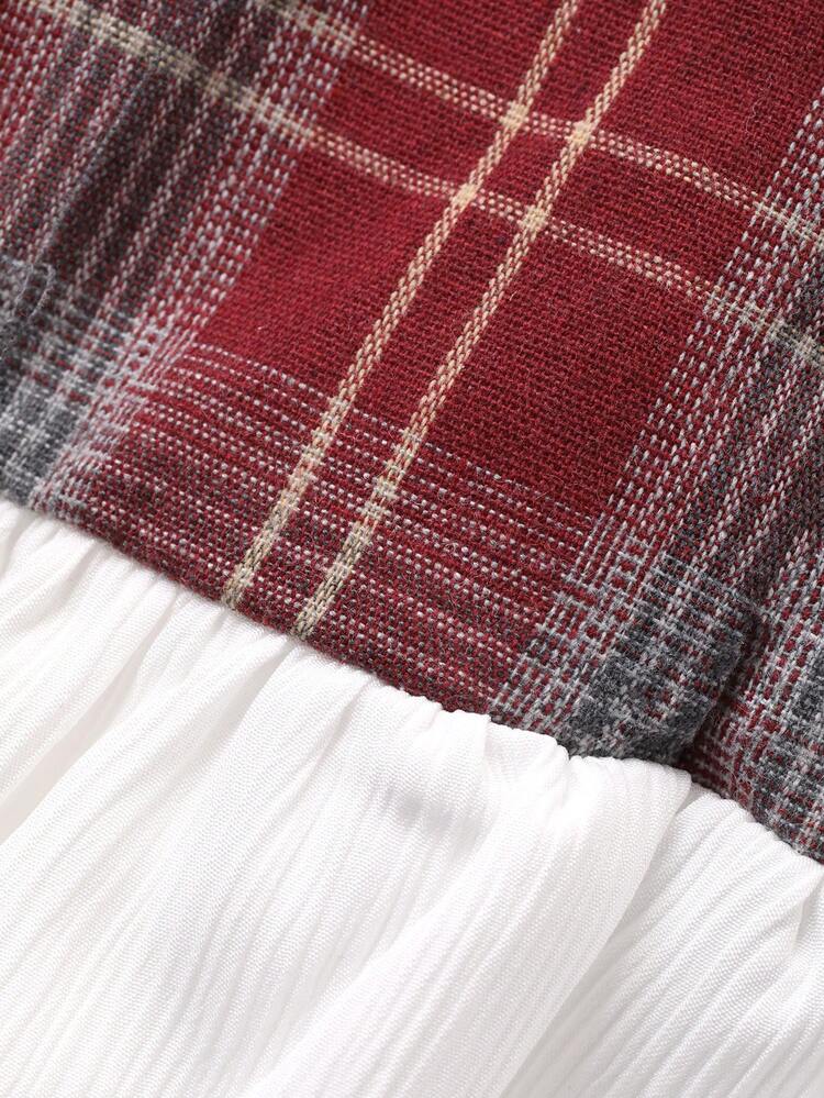 Women's Casual Plaid Patchwork Sleeveless Dress, Summer