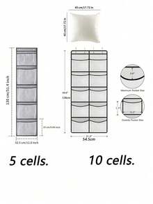 1pc Behind The Door Clutter Storage Hanging Bag, Home Living Room Shoe Storage Storage, Closet Lingerie Clothes Storage Hanging Bag, Hangable Clutter Sorting And Organizing Decorations Autumn Decor Festival Decor Room Decor Home Decor Fall Decor Bedroom Decor - Grey - View 6