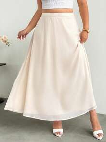 Firerie Chân váy nữ thanh lịch, tối giản, lãng mạn, thích hợp cho hẹn hò, nghỉ dưỡng, đi biển, đi làm hàng ngày, chất liệu chiffon màu mơ và vàng nhạt, dáng chữ A, xếp ly, có khóa kéo, phù hợp cho mùa xuân/hè. - Màu be - Xem 6