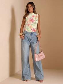 SHEIN BAE Áo liền thân không tay cổ đứng xếp ly dành cho nữ mùa thu - Nhiều màu - Xem 3