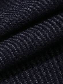 FRIFUL Damen Lässig Reißverschluss Halb-Knopfleiste Jeans Latzhose Jumpsuit für den täglichen Gebrauch - Blau - Übersicht 5