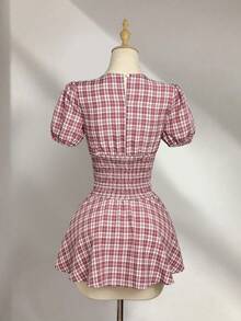 Sweetra Y2K性感复古格子度假亚文化学院风连衣裙 - 彩色 - 查看 2