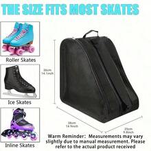 1pc 3-Layer High Capacity Handheld Ice Skate Bag, Thick Design Can Store Heavier Ice Skates, Adjustable Shoulder Strap And Logo Window, Suitable For Inline Roller Skates And Ice Skates - Multicolor - View 2