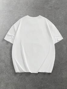 EASEVO Men's Casual Lip Print Round Neck Short Sleeve T-Shirt, Summer - White - View 8