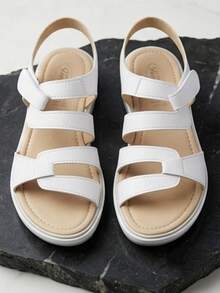 Huaraches cruzado para dama. - Blanco - Ver 3