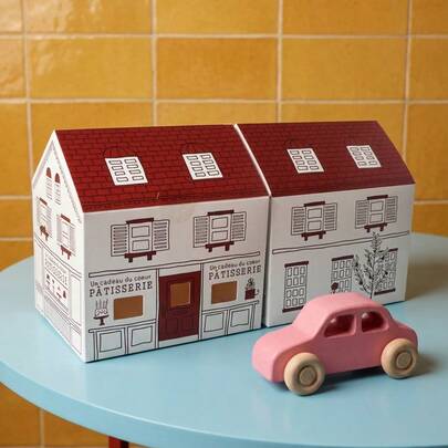 Joivida 10 hộp giấy gấp kiểu Bắc Âu tối giản, vẽ tay, mái đỏ, kiểu phương Tây, hoàn hảo cho quà tặng Giáng sinh, Halloween, Lễ Phục sinh, Ngày Valentine, sinh nhật, quà tặng độc đáo, sự lựa chọn lý tưởng nhất để tặng quà.