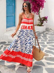 Vivid Eden Women's Printed Dress, Suitable For Spring/Summer Vacation - Multicolor - View 4