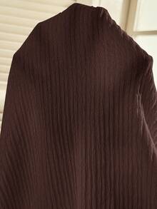 SHEIN Maternity Solid Color Casual Versatile Daily Wear Nursing Top - Brown - View 4