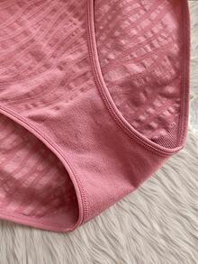 SHEIN 3 pièces Sous-vêtements pour femmes grande taille, confortables et extensibles, à taille haute, avec rayures zébrées sans couture et couvrance intégrale, rehaussant les fesses. Sous-vêtements grande taille pour femmes, culotte moulante et confortable. - Multicolore - Voir 8