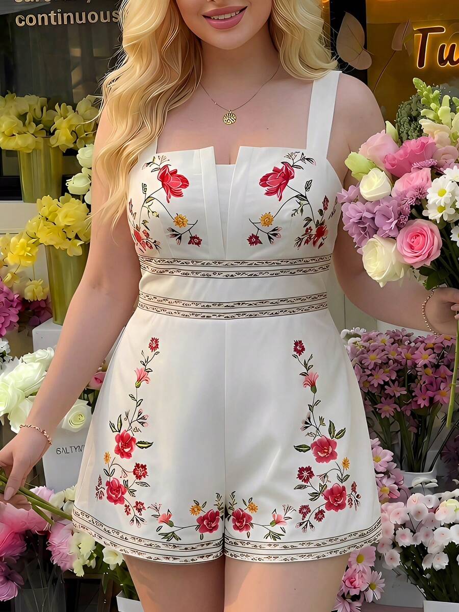 SHEIN MOD 大码女式印花连体裤