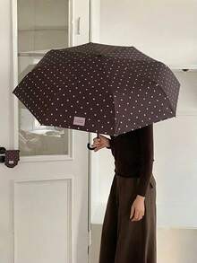 Muroi Mono 韩式波点折叠伞，女士防紫外线遮阳雨伞，黑色涂层防紫外线遮阳伞，轻便便携三折旅行伞，防风隔热遮阳伞，尺寸小巧，方便携带和收纳，适合通勤、工作、上学、户外、旅行和日常使用，时尚优雅的设计，是复活节、母亲节和生日的理想礼物。家居生活。 - 多色 - 查看 7