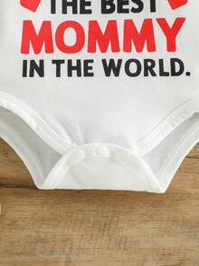 Body bébé garçon avec slogan en lettres, body blanc à manches courtes pour nouveau-né neutre, tenue unisexe pour bébé, toutes saisons - Blanc - Voir 6