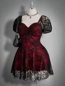 Plus Size Dresses - Red - View 5