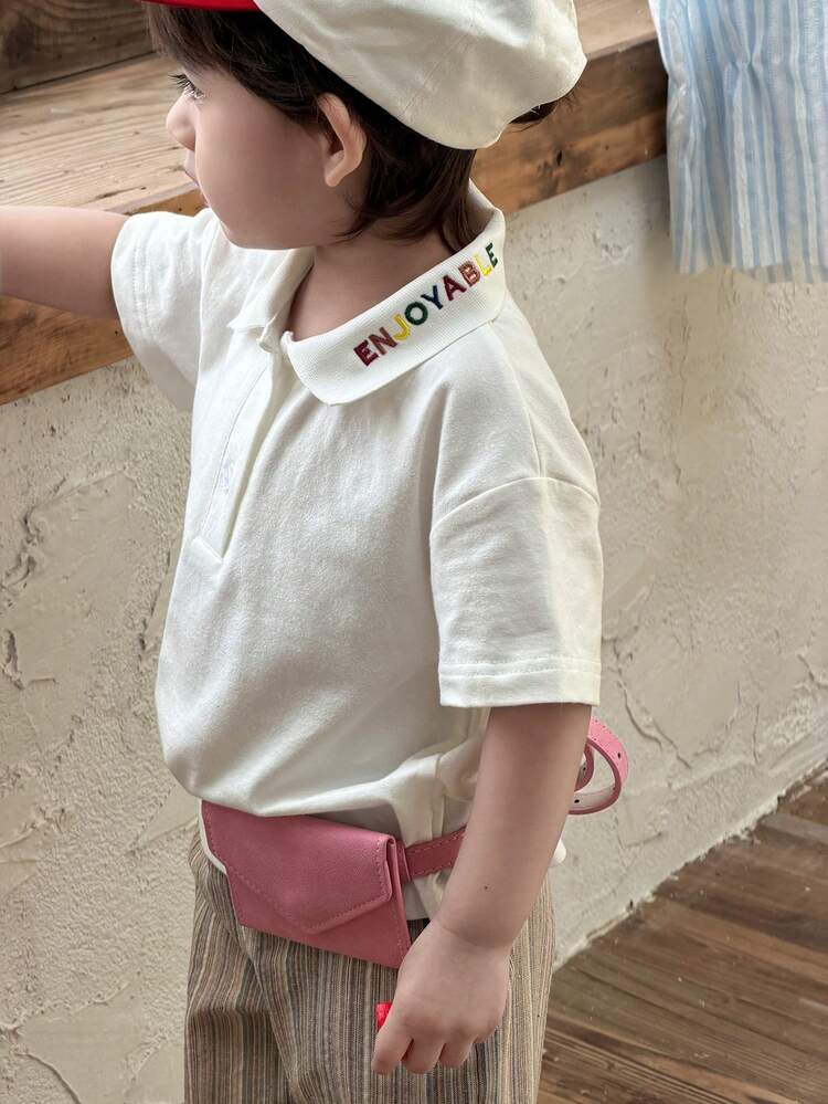 Toddler Boys' Korean Style Casual Collared Top