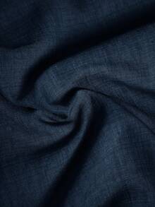 Elaquor Plus Size Casual Loose Solid Color Pants - Navy Blue - View 7