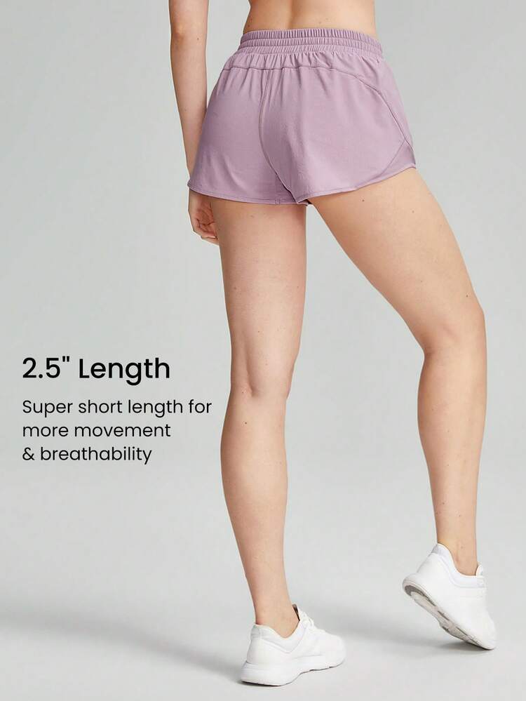 2.5" Stay Cool Quick-Dry Lightweight Zipper Pockets Reflective Strips Low Waist Active Running Shorts With Built-In Deodorant Underwear Jogging Training Gym Workout Wear