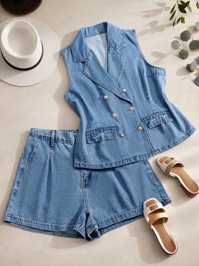 GlowEve CURVE Plus Size Women's Vintage Washed Denim Jacket, Spring/Summer