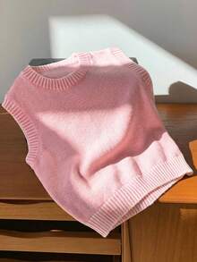 Comfortcana Women's Casual Versatile Crew Neck Knit Top, Suitable For Daily Wear - Pink - View 6