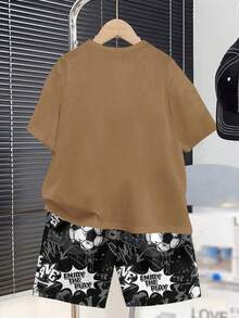 Tween Boy Summer Casual Short Sleeve T-Shirt And Shorts 2 Pieces Lounge Pajama Set Soccer Clothes Gym Clothes For Kids Sport Wear For Kids Soccer Jersey For Kids Boy Clothes - Multicolor - View 2