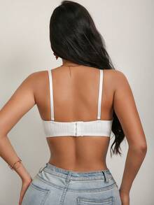 可调节肩带无背舒适文胸 - 白色 - 查看 2