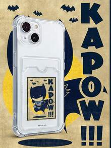 BATMAN X SHEIN 蝙蝠侠 KAPOW!! 透明卡槽手机壳，适用于 iPhone 15/14/13 - 防震又可爱 - 彩色 - 查看 2
