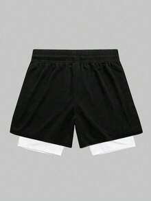 Gym Rark Herren Grafik-Muster Rundhals Kurzarm Top und Shorts mit Kordelzug Taille Sportanzug, Gym - Schwarz - Übersicht 3
