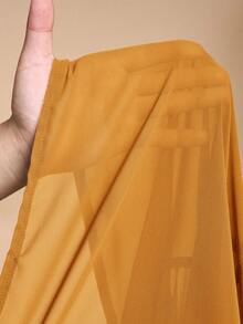 Zivah 女士纯色长袍搭配松紧腰阔腿裤休闲套装 - 黃色 - 查看 8