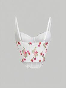 SHEIN MOD Women's Summer Casual Vacation Embroidered Bralette Camisole - White - View 7
