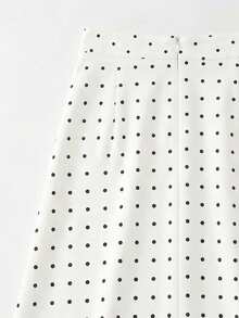 Franclia 女士优雅吊带背心和波点印花鱼尾裙套装，适合春夏外出和约会 - 彩色 - 查看 5