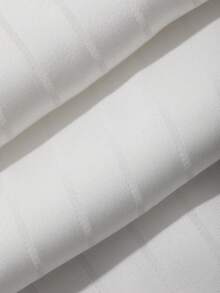 DAZY Bộ đồ ngủ nữ dáng rộng, thanh lịch, chất liệu satin jacquard kẻ sọc và ren phối hợp, thích hợp cho kỳ nghỉ hè. - trắng - Xem 8