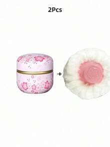 1 Set Includes 1 Large Powder Puff, 1 Powder Box, And 1 Loose Powder Container, Powder Puff And Powder Box Suitable For Bathing And Travel, Perfect Gift For Christmas, Holidays, Halloween, Valentine's Day, Eid - Multicolor - View 14