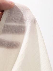 DAZY 女士清新长袖衬衫，春夏款 - 杏色 - 查看 8