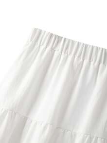 GlowEve CURVE Váy chữ A ren cao cấp mới thanh lịch dành cho nữ cỡ lớn mùa thu, phong cách Pháp - trắng - Xem 4