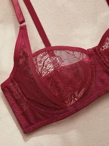 Charlaine 1 chiếc áo ngực có gọng màu đỏ rượu vang dành cho nữ - Màu Đỏ Sâu - Xem 3