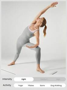 GLOWMODE 26'' FeatherFit™ 2 In 1 Contrast Strap Jumpsuit With Side Pockets Low Impact Yoga Pilates Daily Removable Cups - Grey - View 7