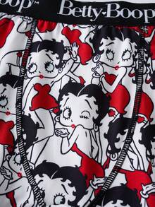 Betty Boop x SHEIN 女士字母卡通印花休闲日常三角裤 - 紅白色 - 查看 4
