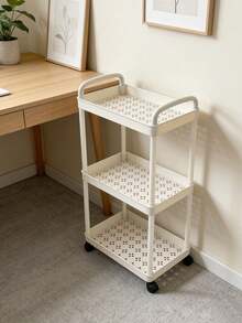 Carrito de almacenamiento de 4/3 niveles - Equipado con asas, es una opción ideal para almacenamiento y ahorra espacio interior. Se puede usar en pasillos, dormitorios, salas de estar, cocinas, rincones del baño, balcones del hogar, etc., con un diseño moderno y minimalista - Multicolor - Ver 4
