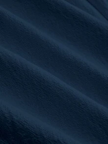 Linhara CURVE Plus Size Women Casual Capri Pants, Versatile Beach Vacation Pants With Button Decor, Practical Pockets And Slit Hem, Spring/Summer - Navy Blue - View 4