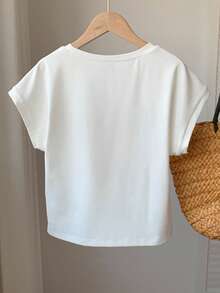Comfortcana 2026新款夏季服装/夏季上衣/春季女装/冬季服装/节日服装/复活节/派对上衣/女士沙滩装/婚礼/母亲毕业礼服/优雅女士衬衫/休闲女士衬衫/女士度假装/女士运动装/女士社交衬衫/奢华/Y2K复古上衣/女士职业装/乡村音乐会服装/亮片/荷叶边上衣/女士印花T恤/白色上衣/3D立体花朵T恤 - 白色 - 查看 2