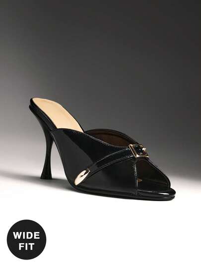 SHUZIA Wide Fit Ladies Sexy Stiletto Heel Slip-On Sandals