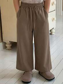 DAZY Pantalones casuales de unicolor con cordón en la cintura para niño - Multicolor - Ver 5