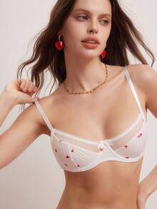 Đồ lót áo ngực in hình trái tim, Kawaii - trắng - Xem 1