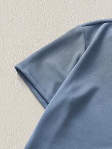 Mercer Haus Kemeja Pria Plain Casual - Dusty Blue - View 8
